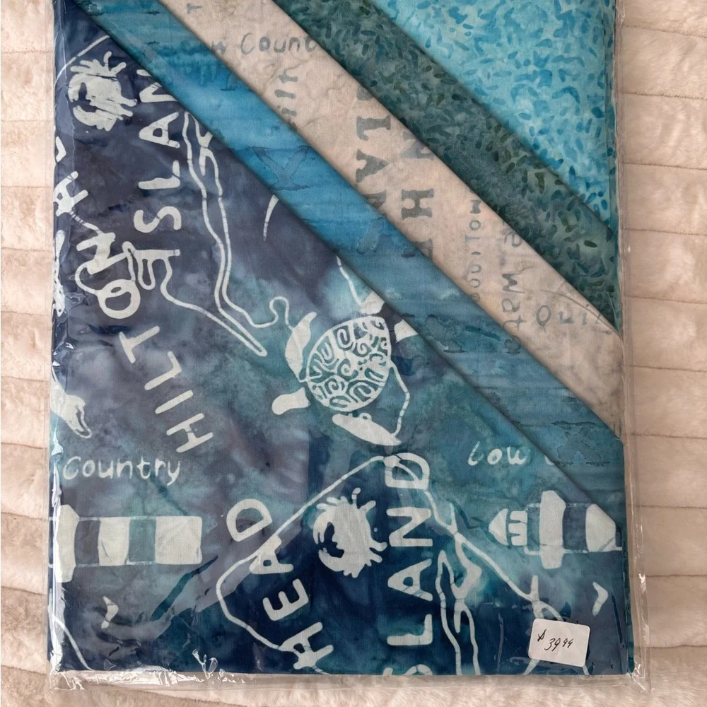 Hilton Head Island Blue and Teal Half-Pack Quilt Window Pane Fabric